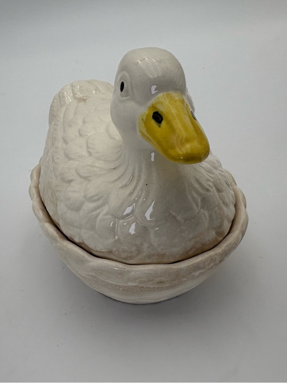 Vintage Ceramic Duck-on-Nest Covered Dish - made in Japan - Picture 3 of 16